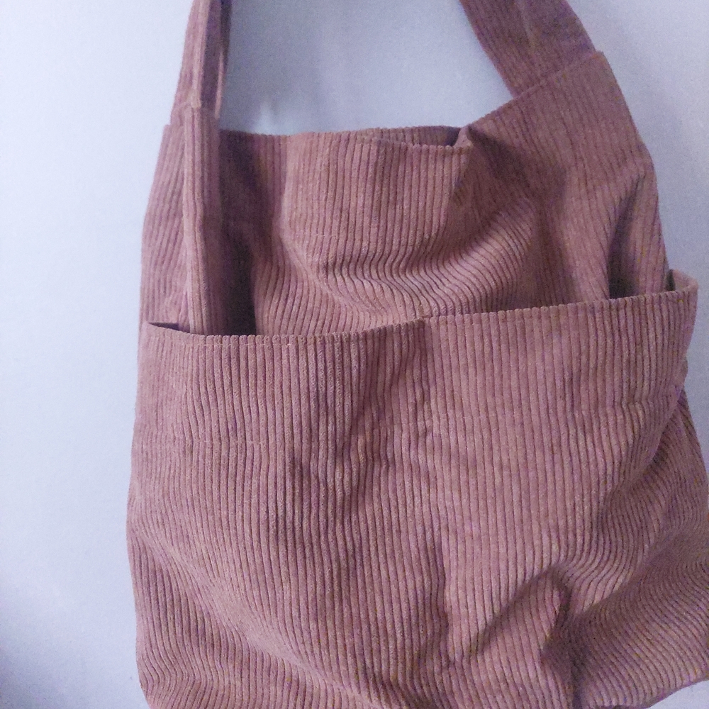 Corduroy Tote Bag - Brown